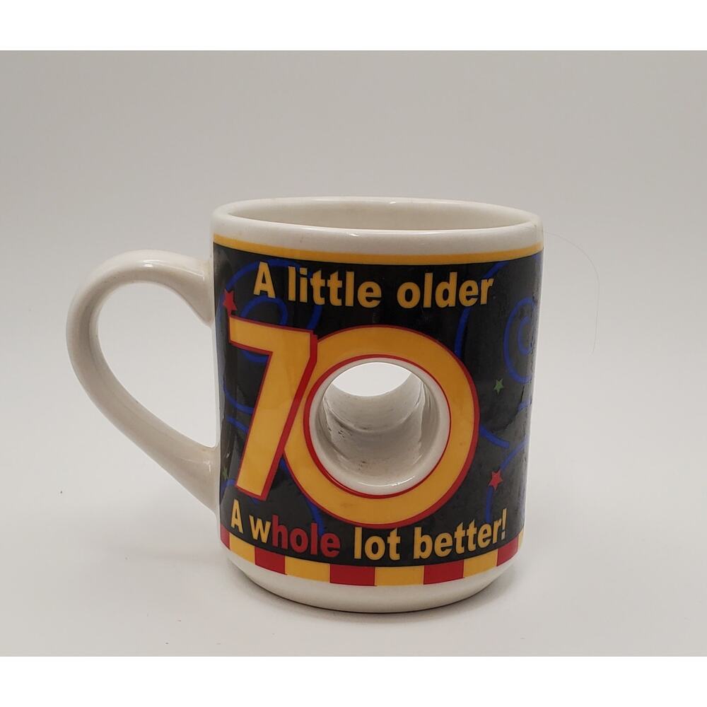 Vintage 70th‎ Birthday Gag Mug - "A Little Older A Whole Lot Better" Novelty